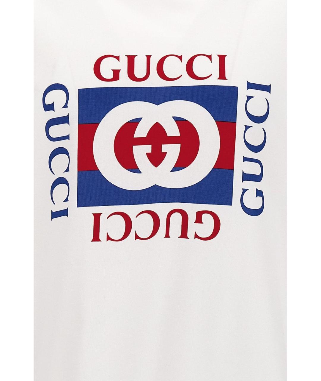 GUCCI Белая хлопковая футболка, фото 4