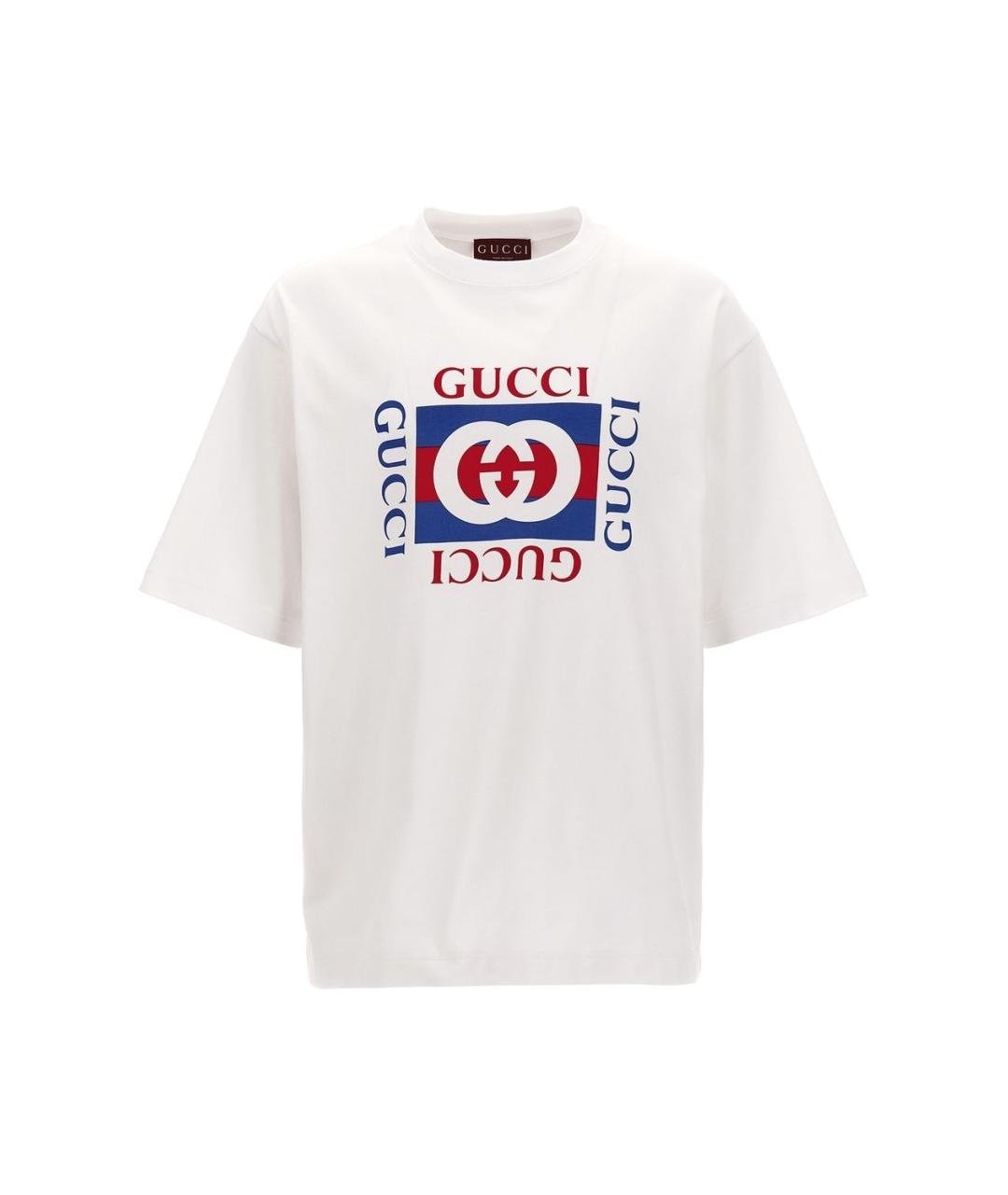 GUCCI Белая хлопковая футболка, фото 1