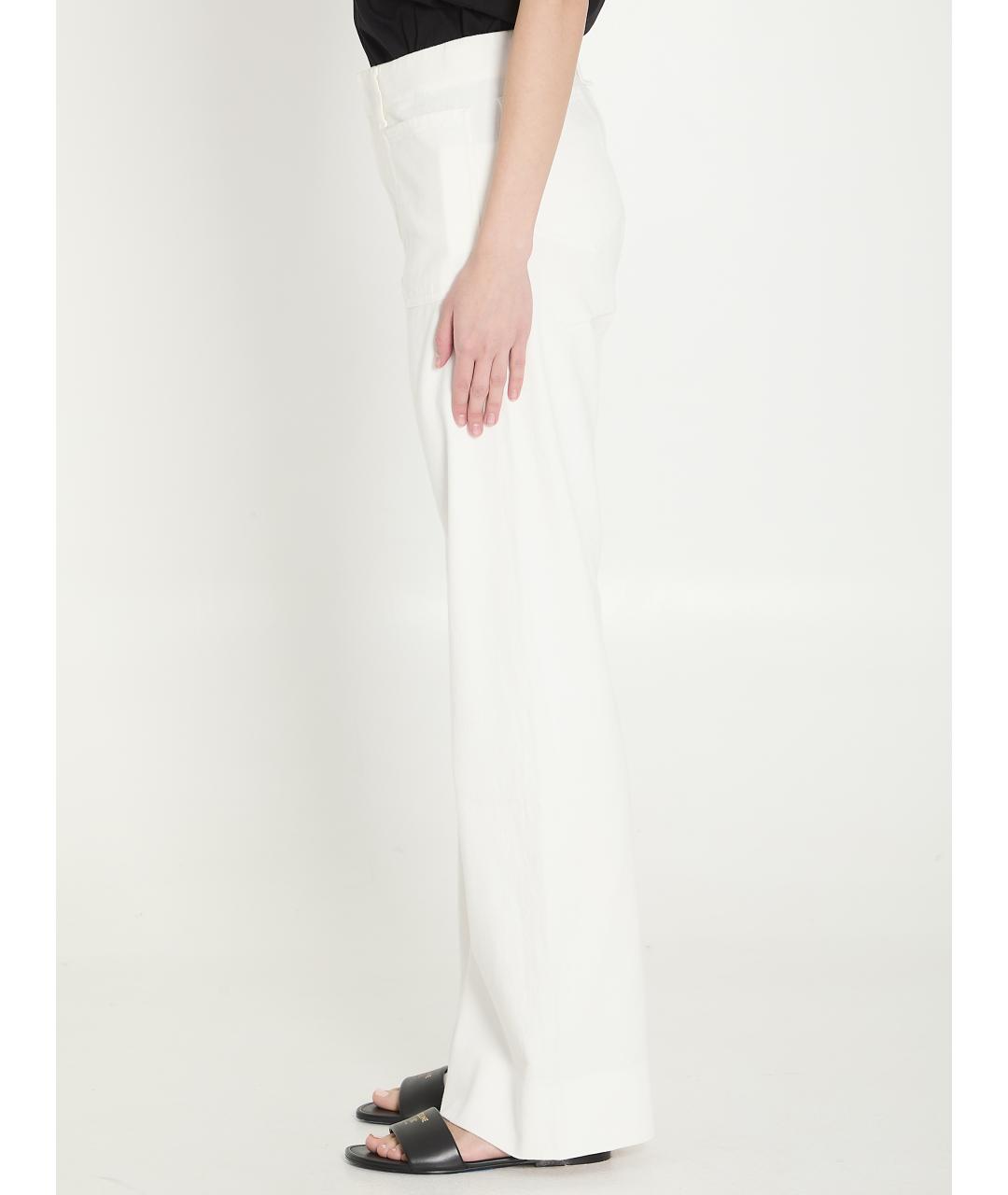 CELINE Белые хлопковые джинсы клеш, фото 3