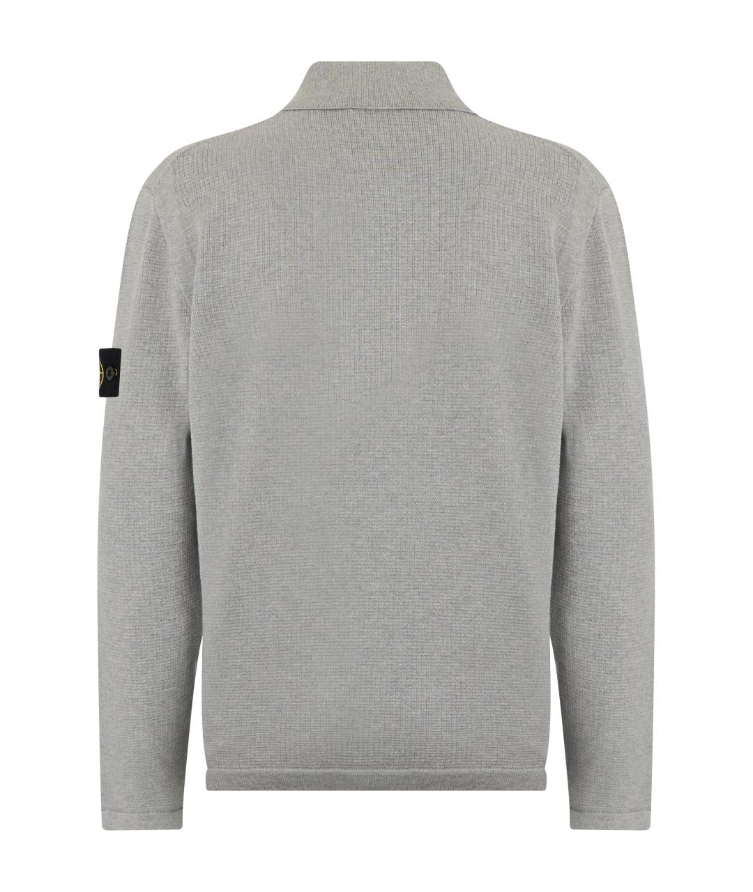 STONE ISLAND Серый хлопковый джемпер / свитер, фото 2