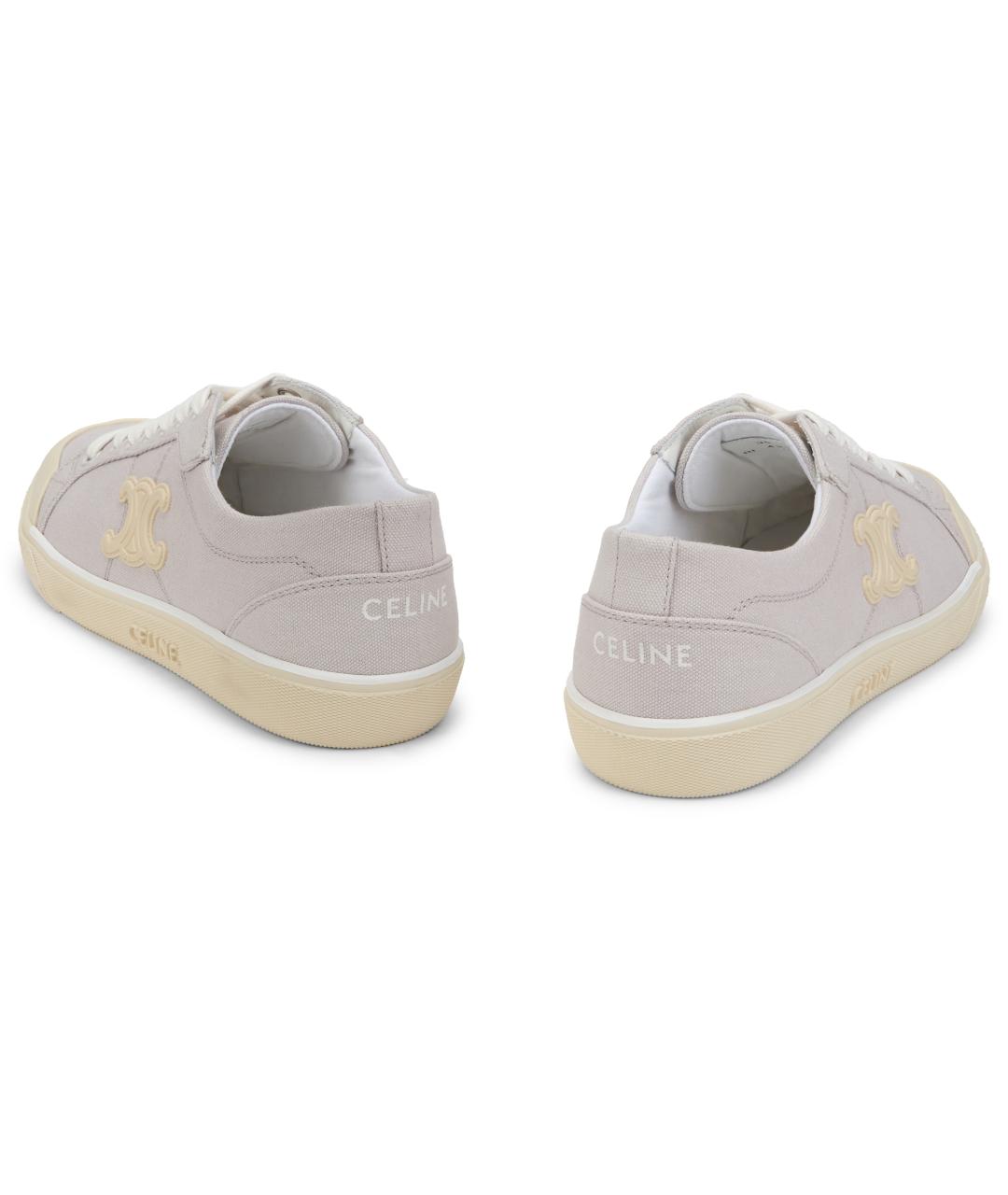 CELINE Бежевые текстильные кеды, фото 4