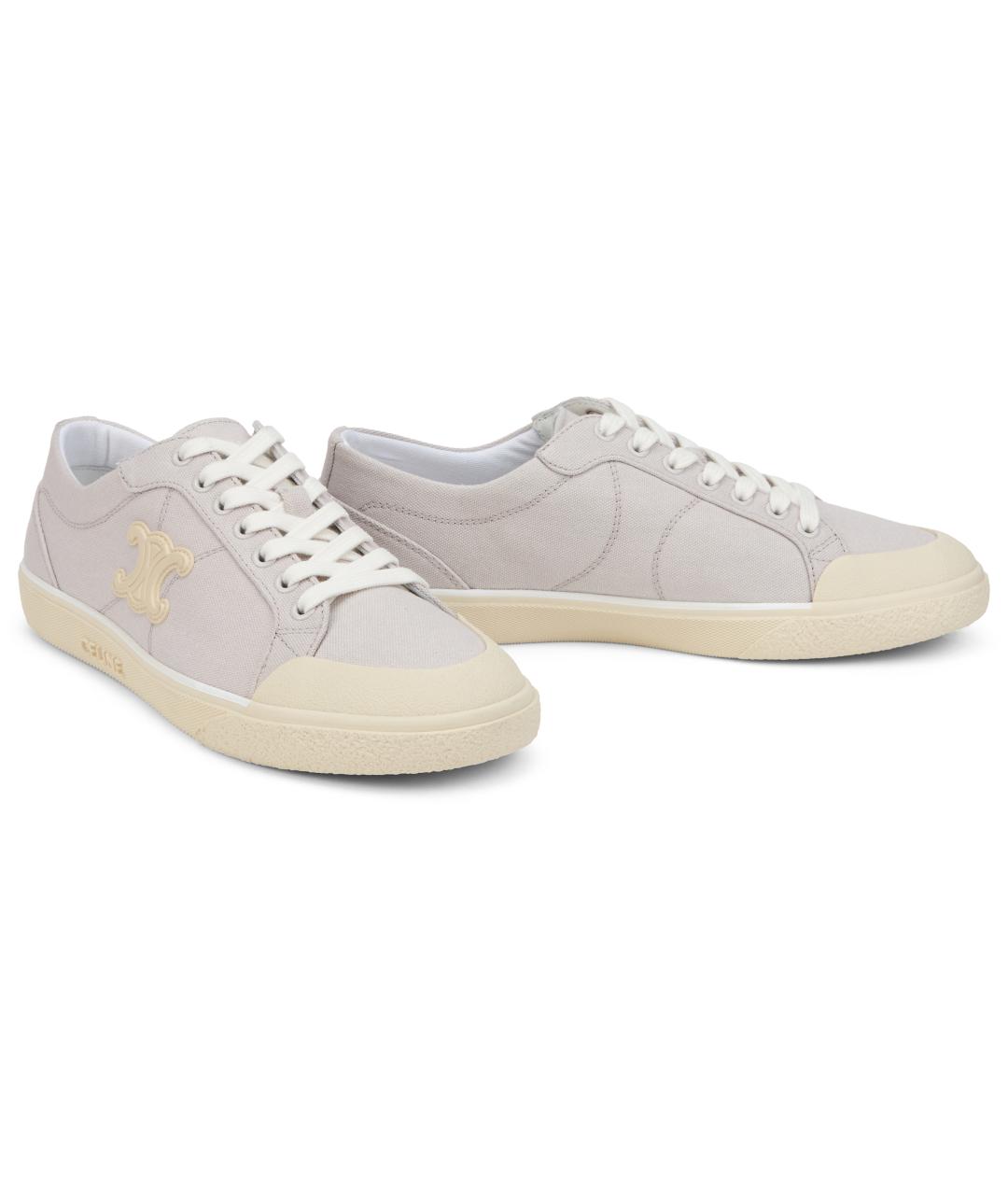 CELINE Бежевые текстильные кеды, фото 3