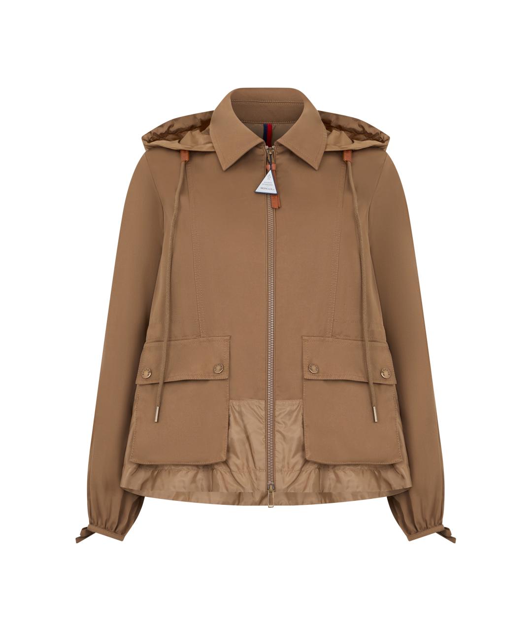 MONCLER Бежевая полиэстеровая куртка, фото 1