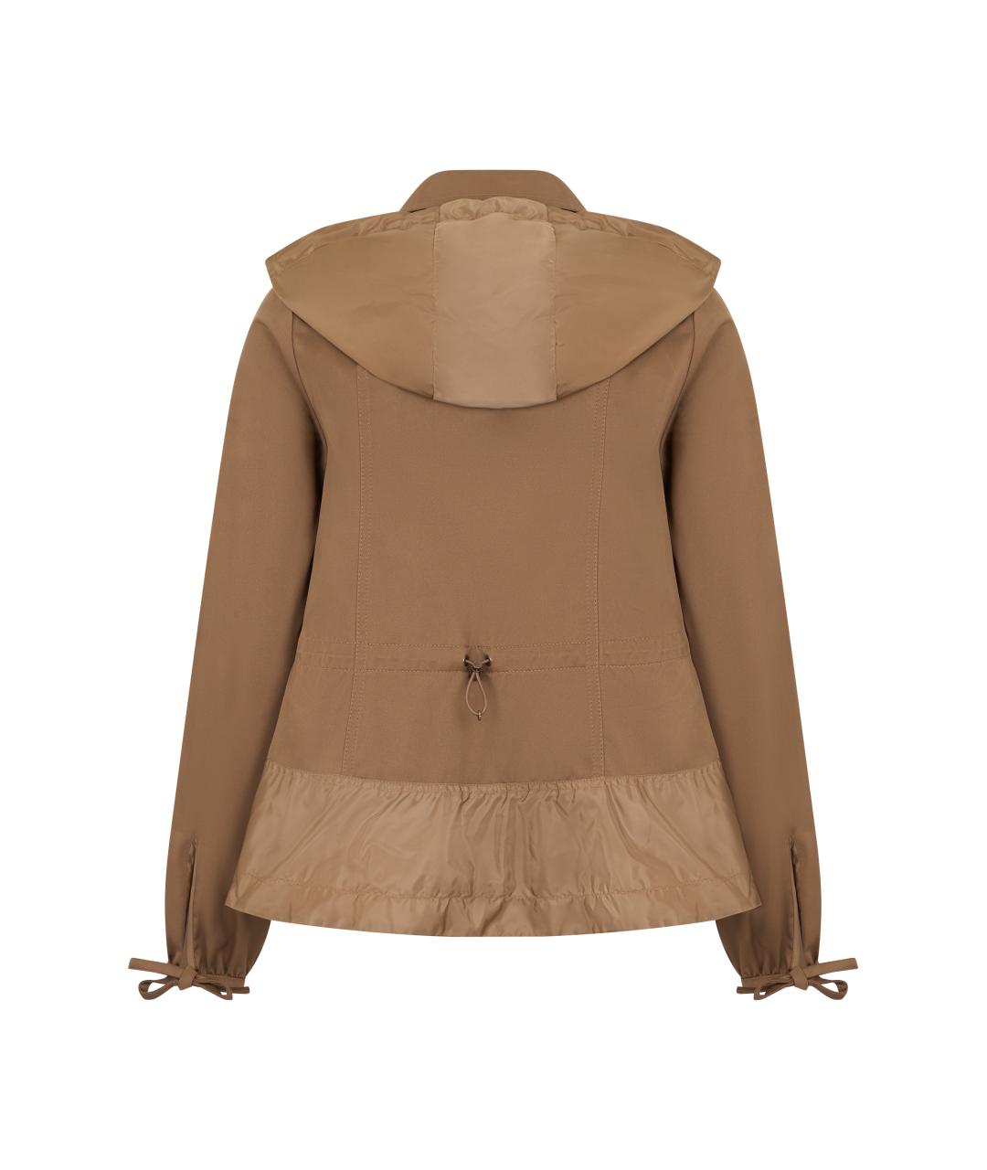 MONCLER Бежевая полиэстеровая куртка, фото 2