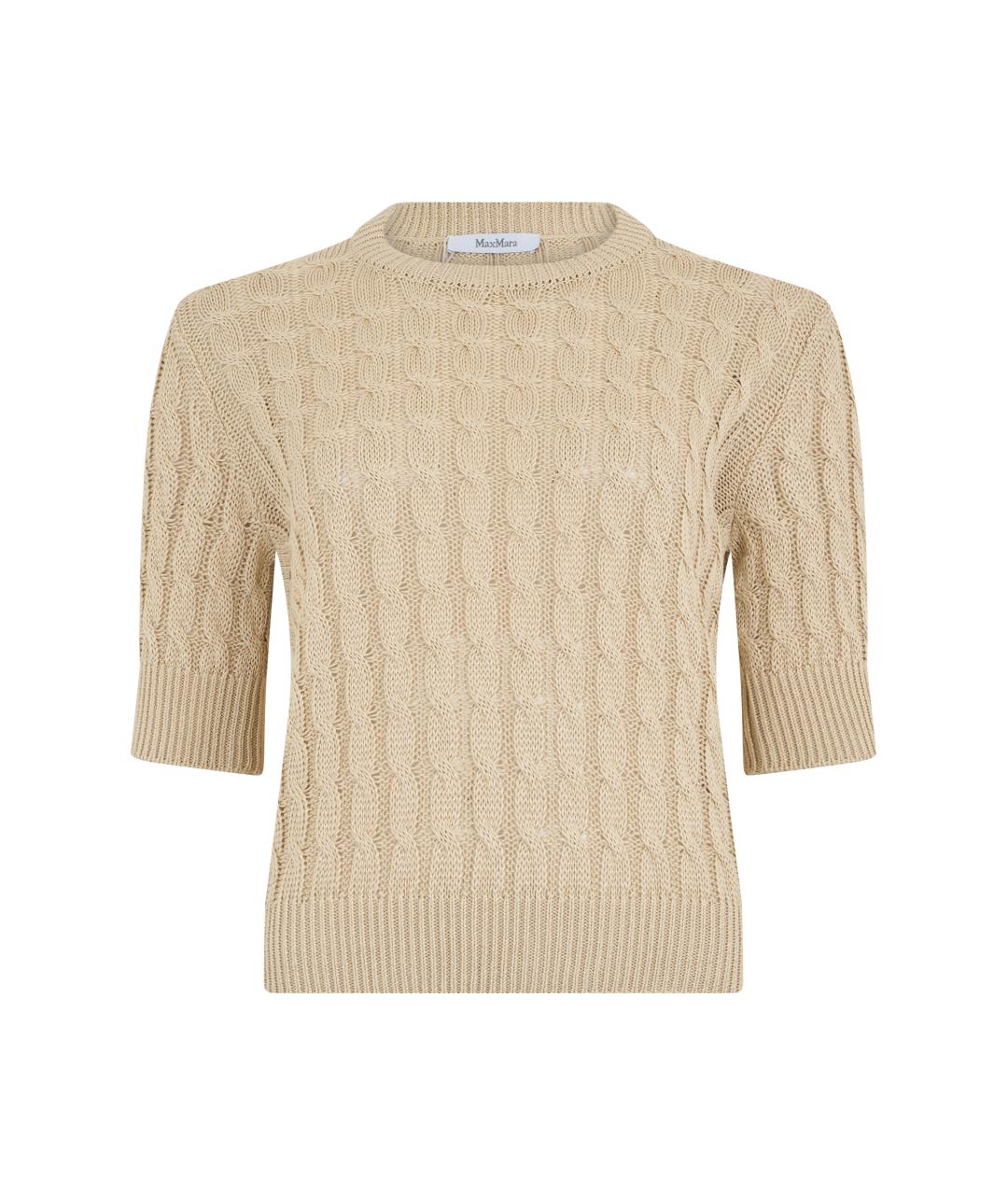 MAX MARA Бежевый льняной джемпер / свитер, фото 1