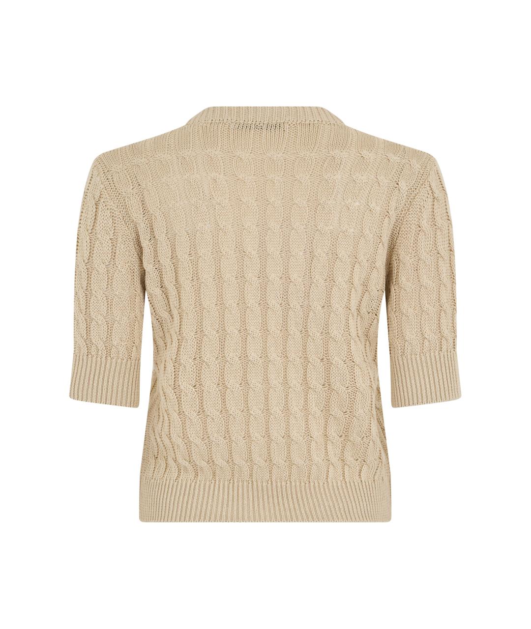 MAX MARA Бежевый льняной джемпер / свитер, фото 2