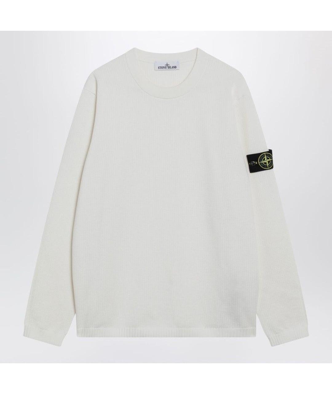 STONE ISLAND Бежевый хлопковый джемпер / свитер, фото 3