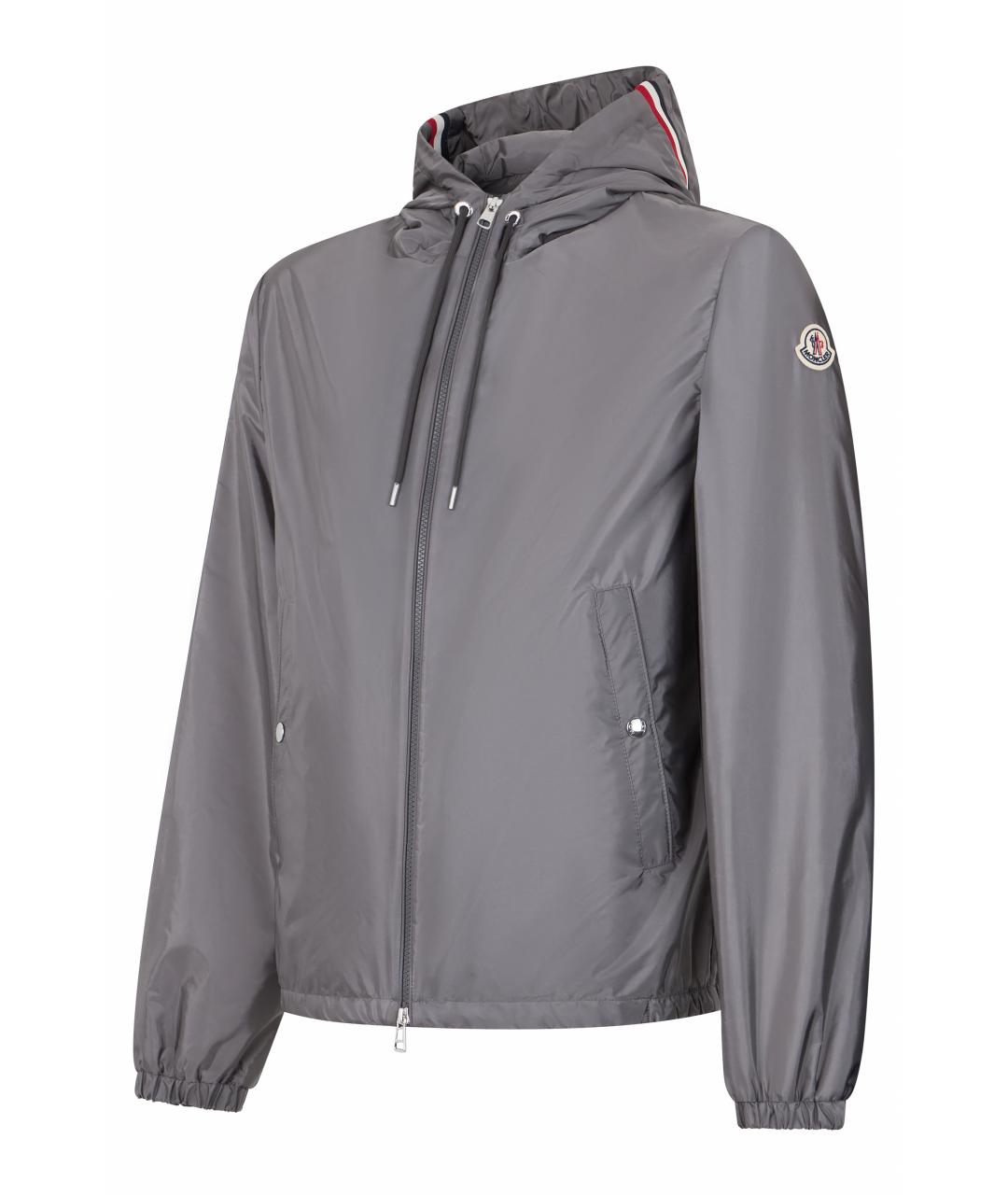 MONCLER Серая полиамидовая куртка, фото 3