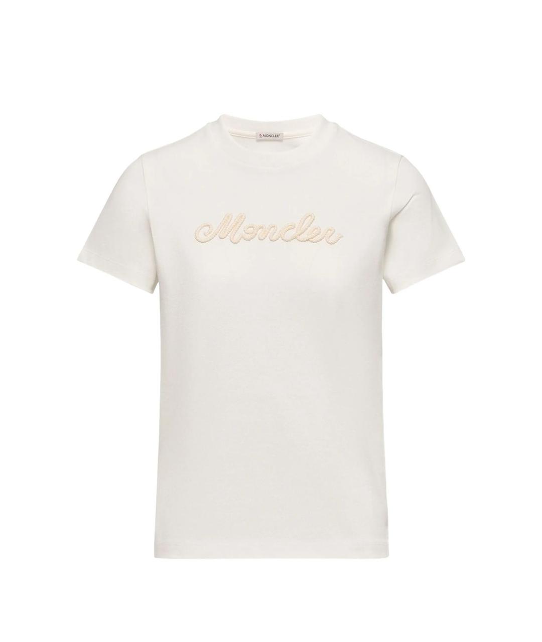 MONCLER Белая хлопковая футболка, фото 1