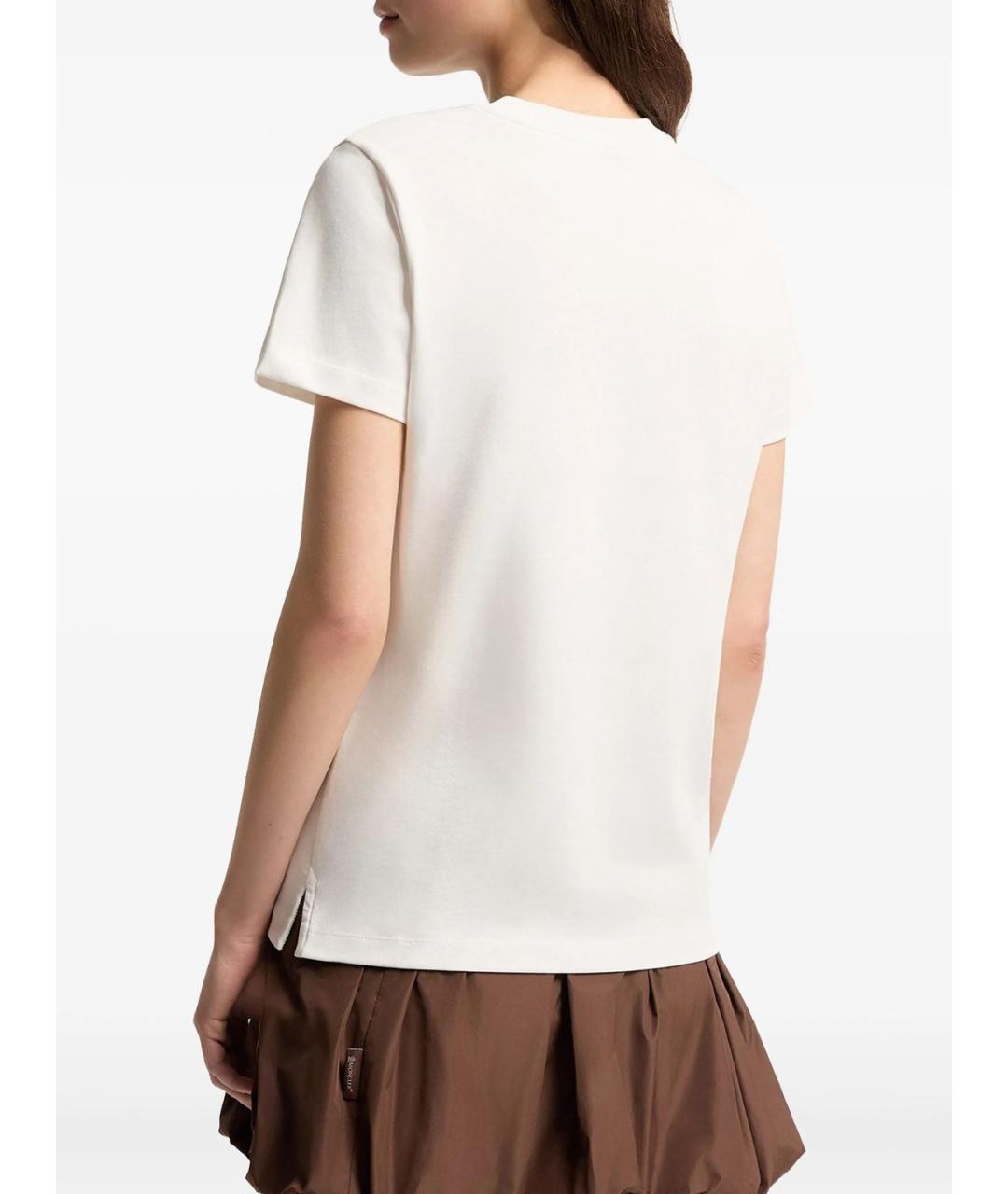 MONCLER Белая хлопковая футболка, фото 2