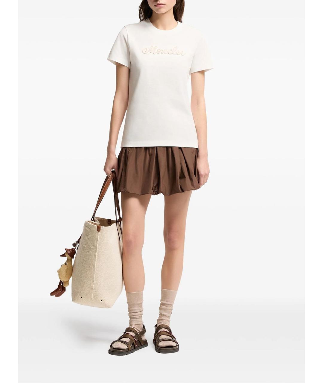 MONCLER Белая хлопковая футболка, фото 3