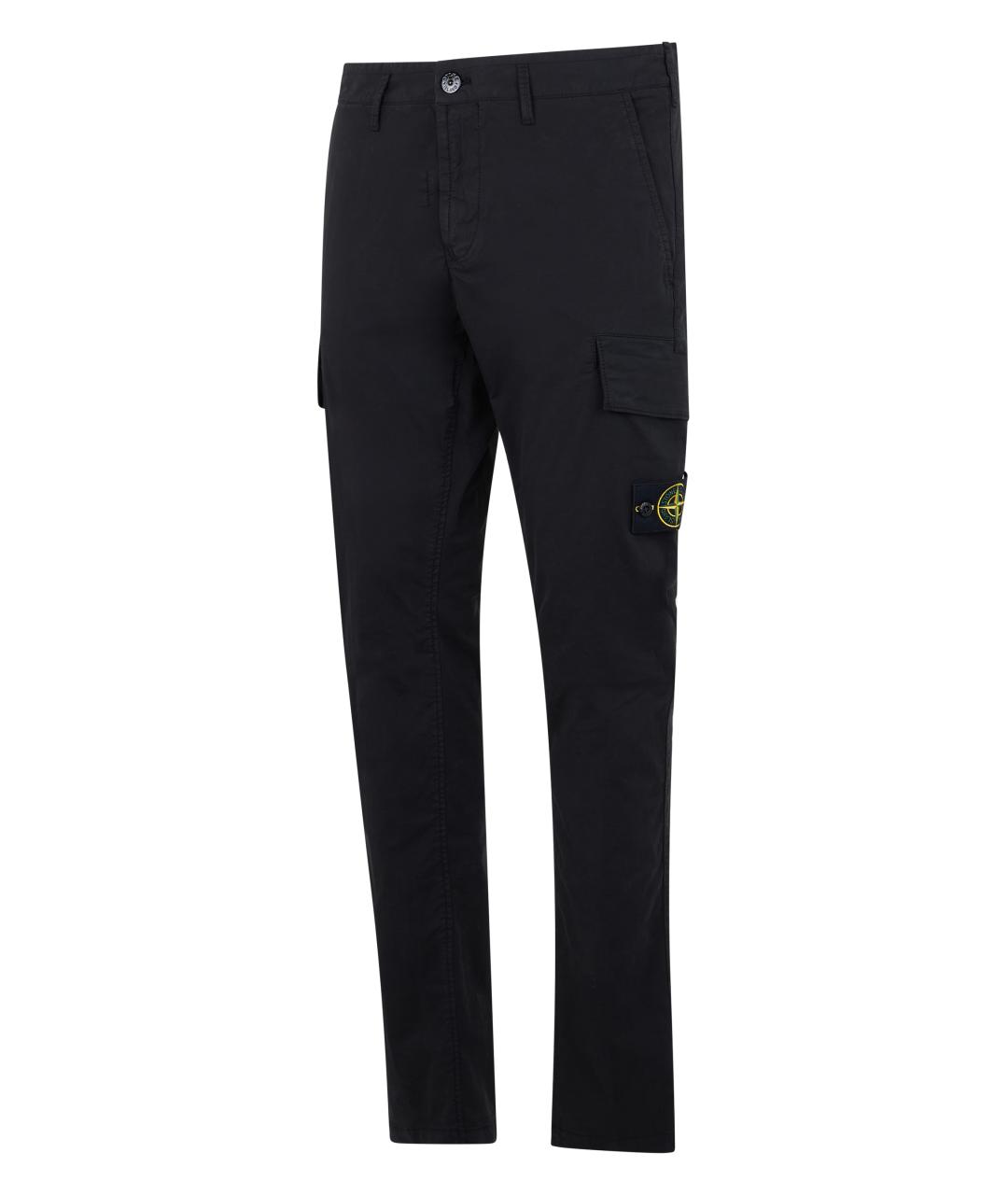 STONE ISLAND Темно-синие хлопковые повседневные брюки, фото 3