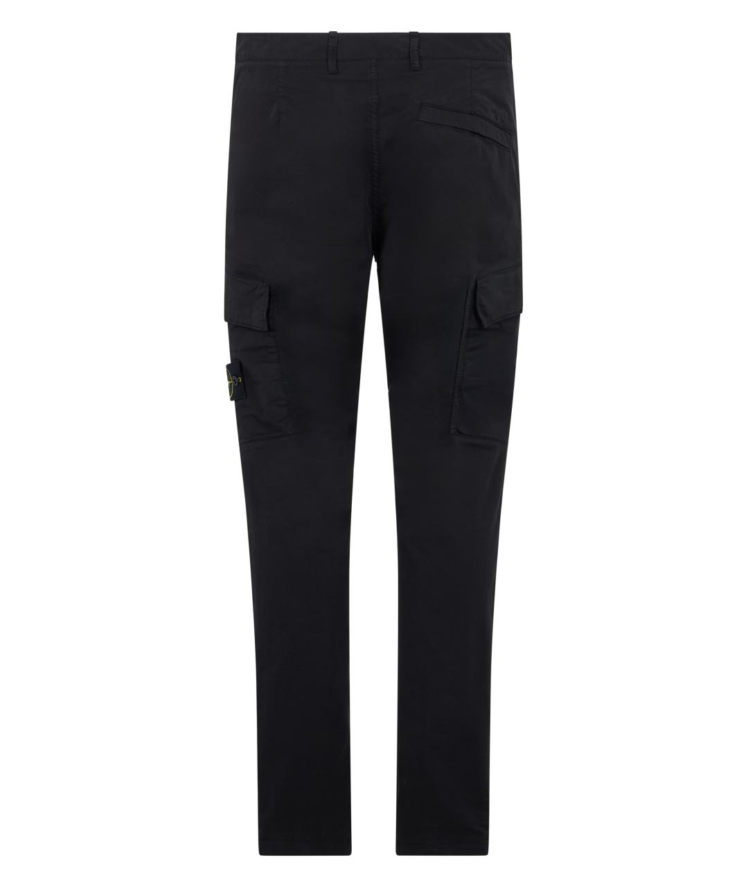 STONE ISLAND Темно-синие хлопковые повседневные брюки, фото 2