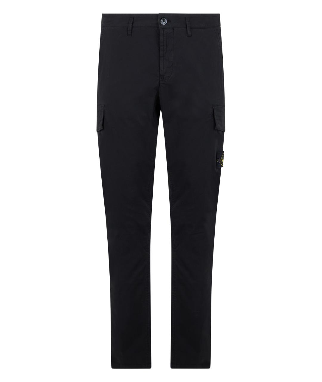STONE ISLAND Темно-синие хлопковые повседневные брюки, фото 1