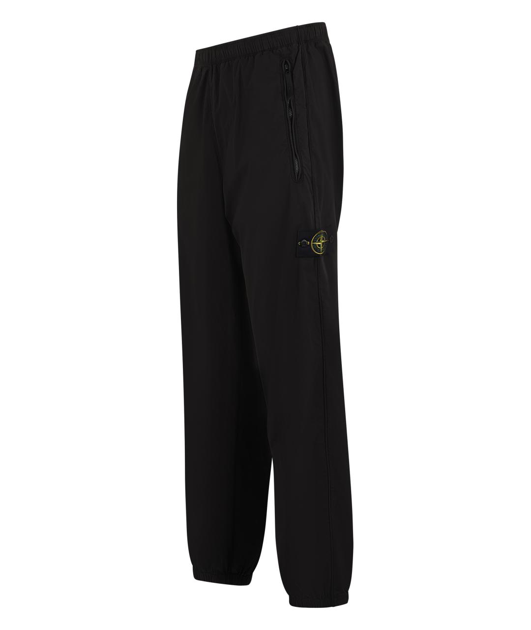 STONE ISLAND Черные полиамидовые повседневные брюки, фото 3