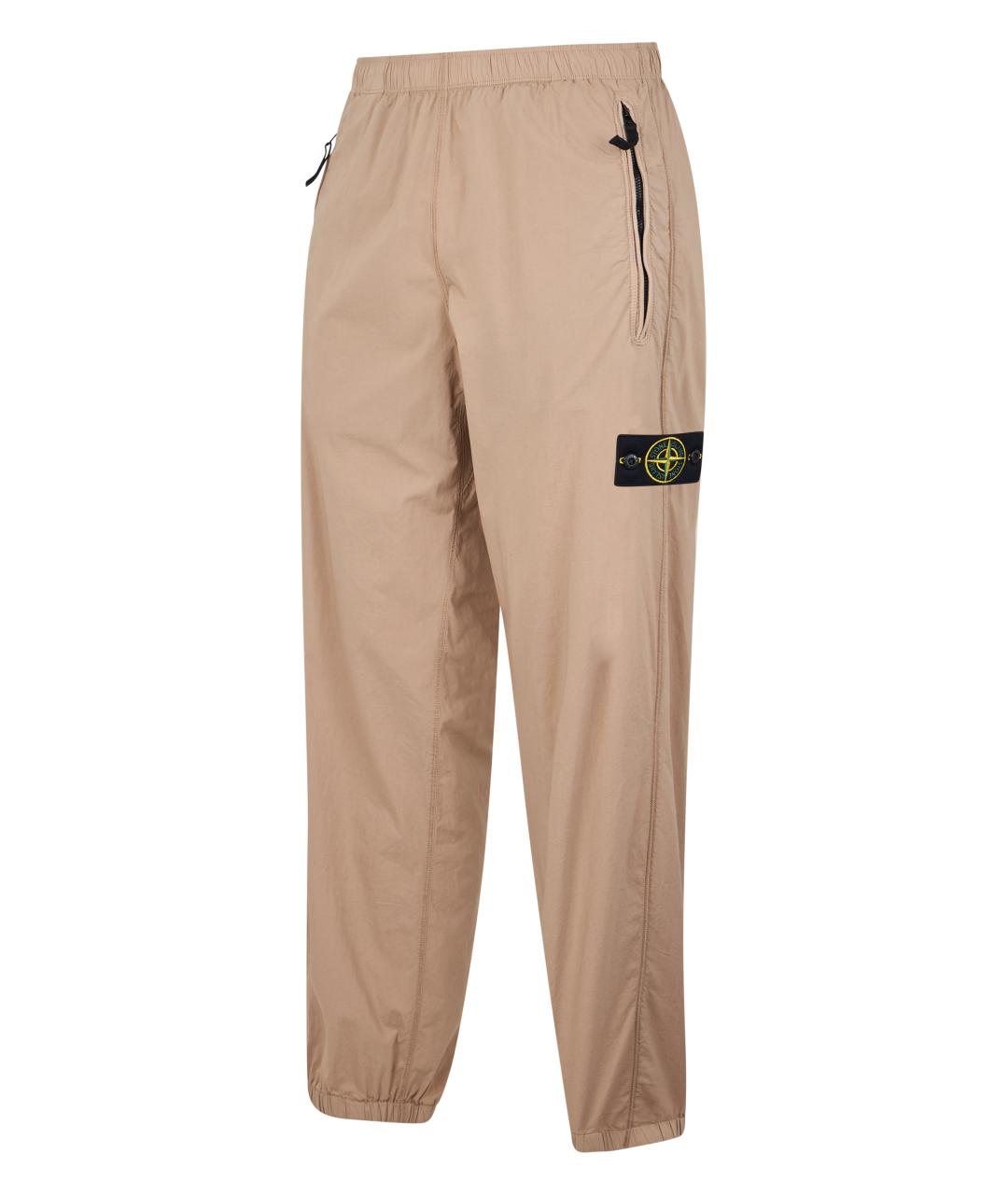 STONE ISLAND Бежевые полиамидовые повседневные брюки, фото 3