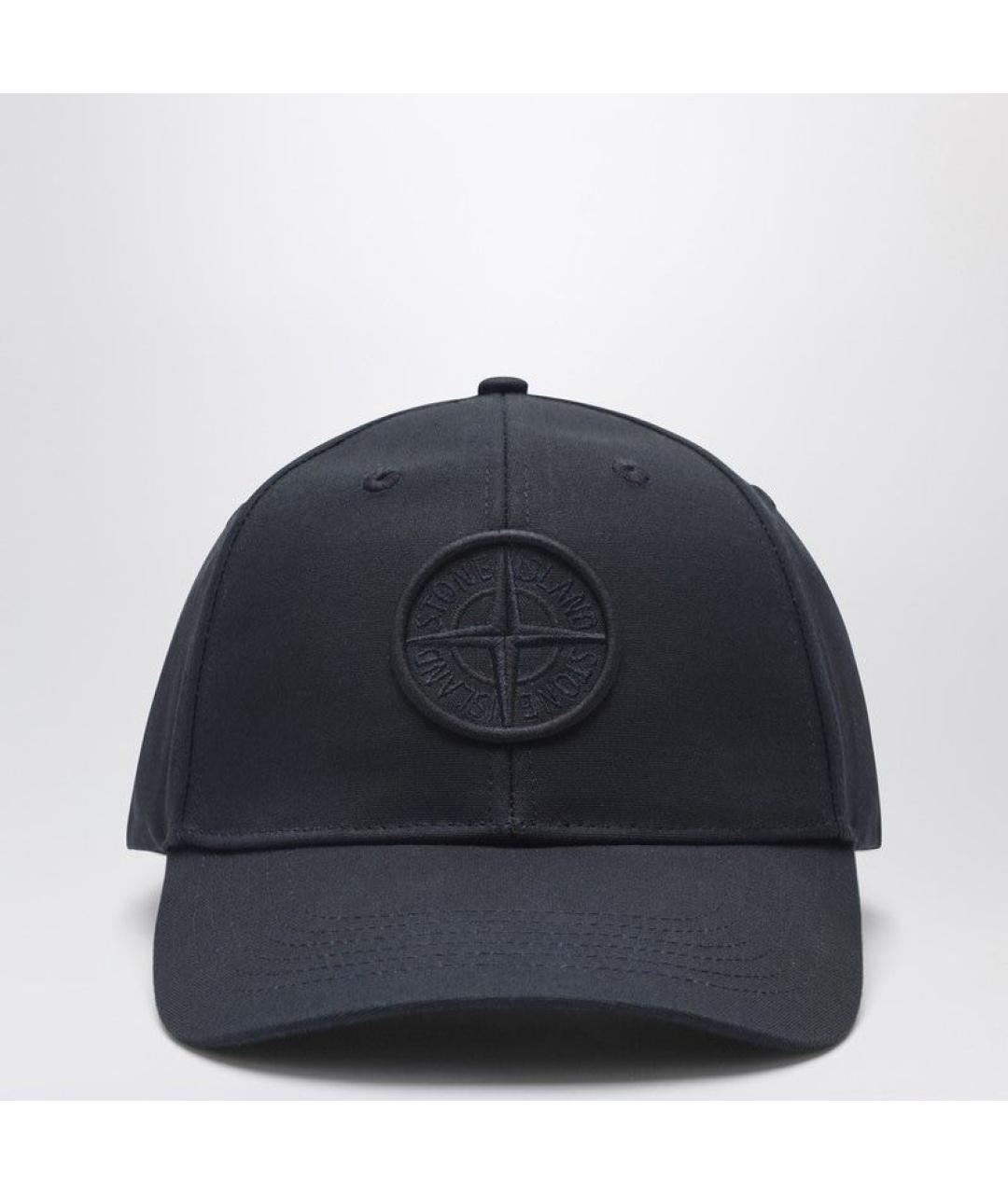 STONE ISLAND Темно-синяя хлопковая кепка/бейсболка, фото 4