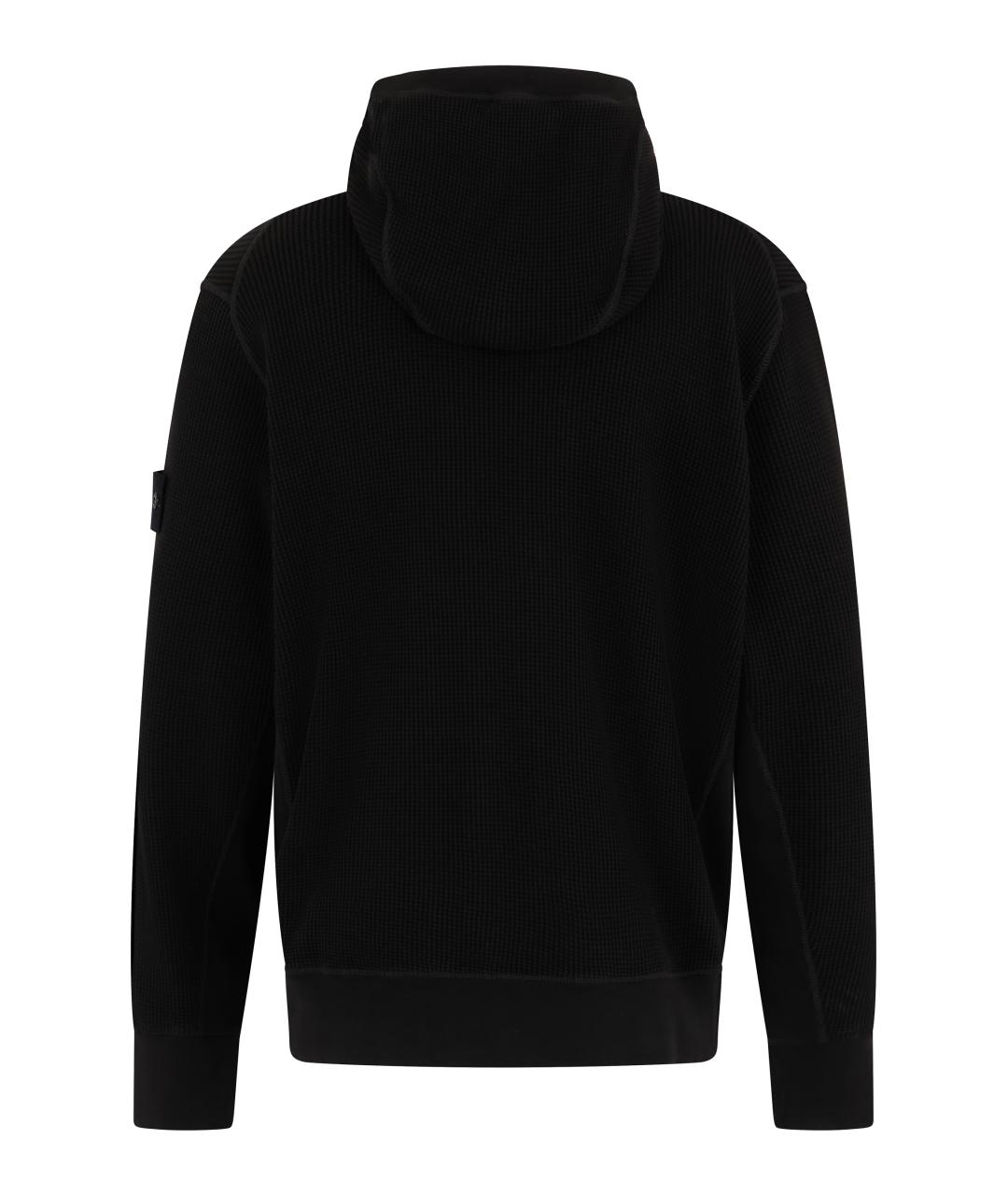 STONE ISLAND Черный хлопковый кардиган, фото 2