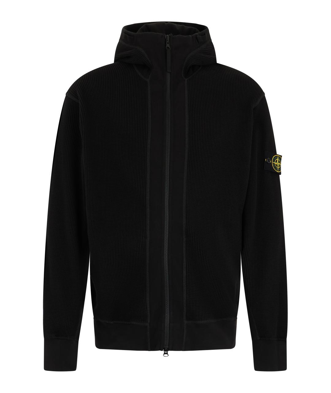 STONE ISLAND Черный хлопковый кардиган, фото 1