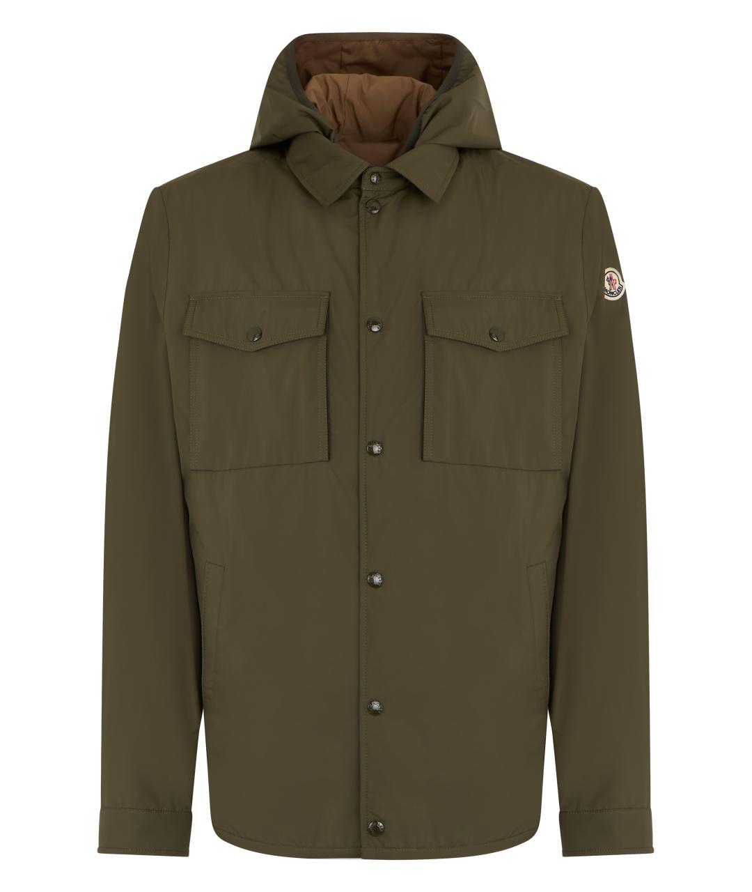 MONCLER Хаки полиэстеровая куртка, фото 1