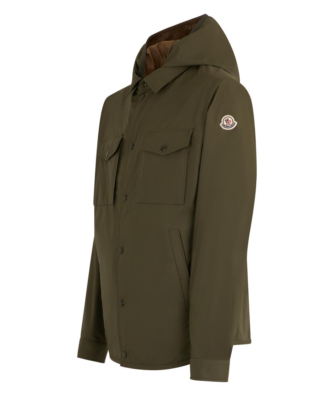MONCLER Хаки полиэстеровая куртка, фото 3