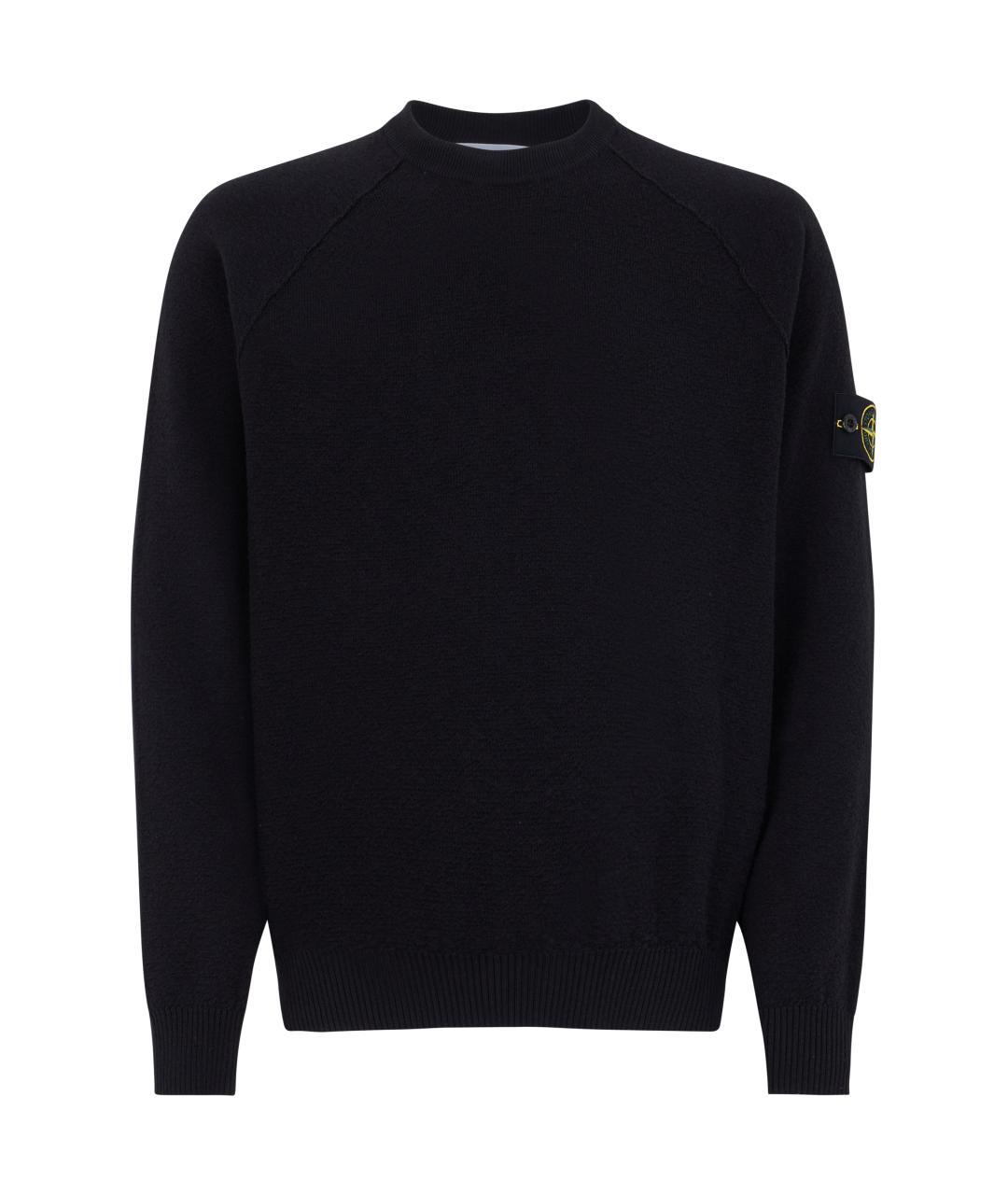 STONE ISLAND Черный хлопковый джемпер / свитер, фото 1