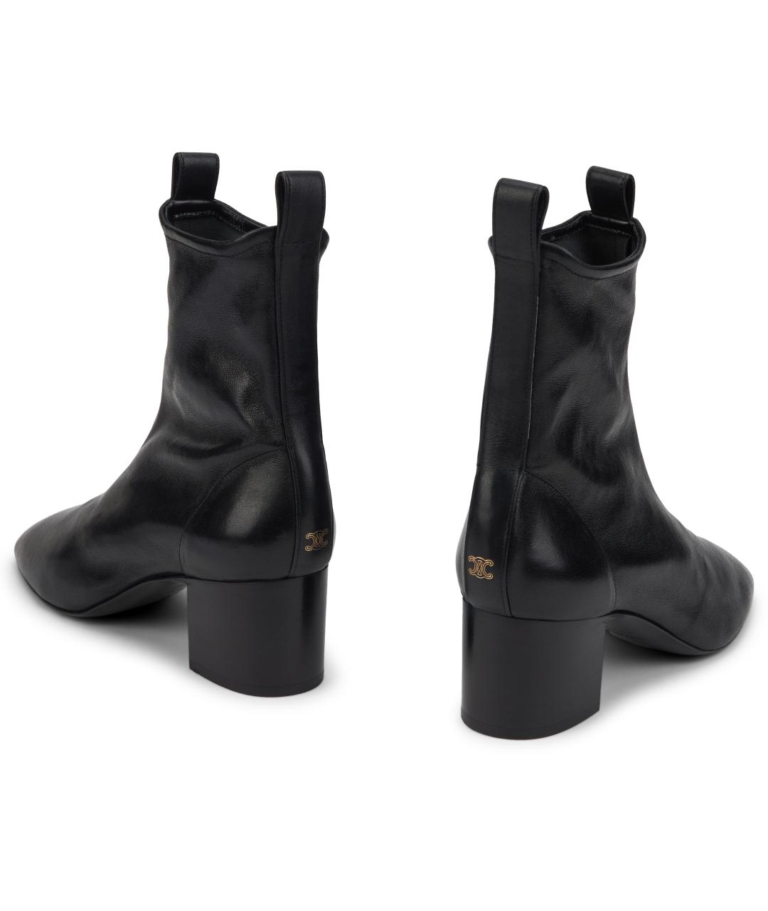 CELINE Черные кожаные ботинки, фото 4