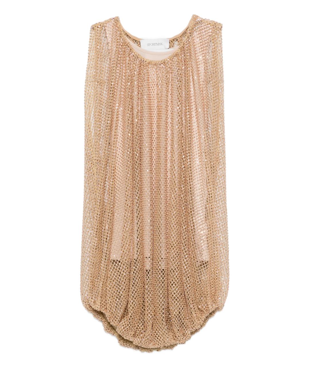 MAX MARA Бежевая вискозная майка, фото 1