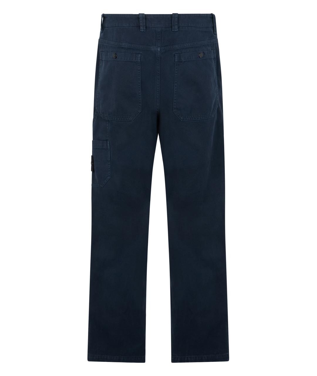 STONE ISLAND Синие хлопковые повседневные брюки, фото 2