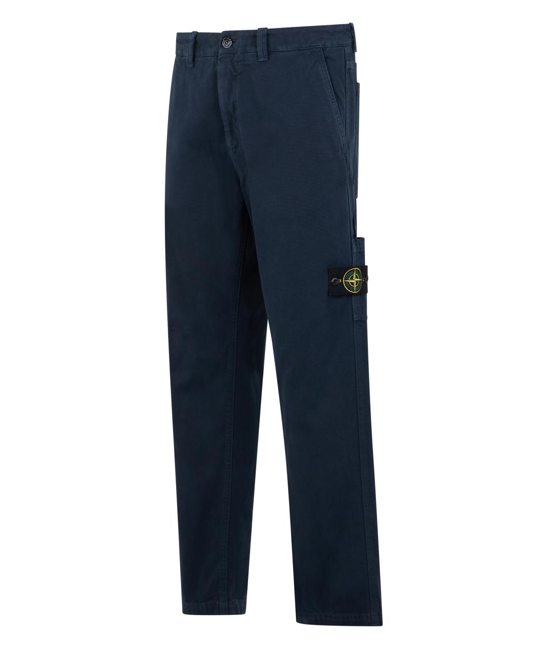 STONE ISLAND Синие хлопковые повседневные брюки, фото 3