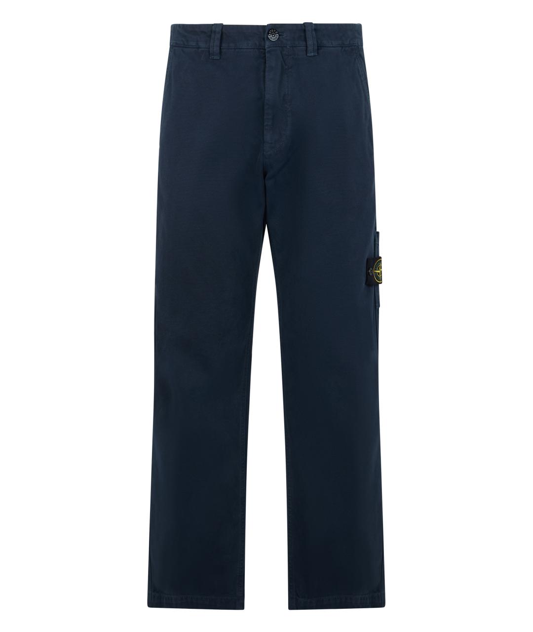 STONE ISLAND Синие хлопковые повседневные брюки, фото 1