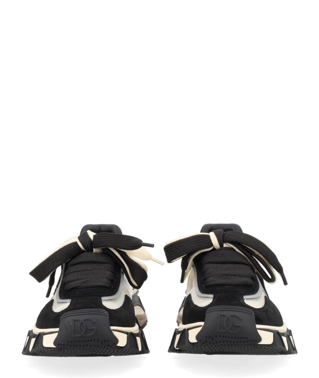 DOLCE&GABBANA Черные текстильные низкие кроссовки / кеды, фото 3
