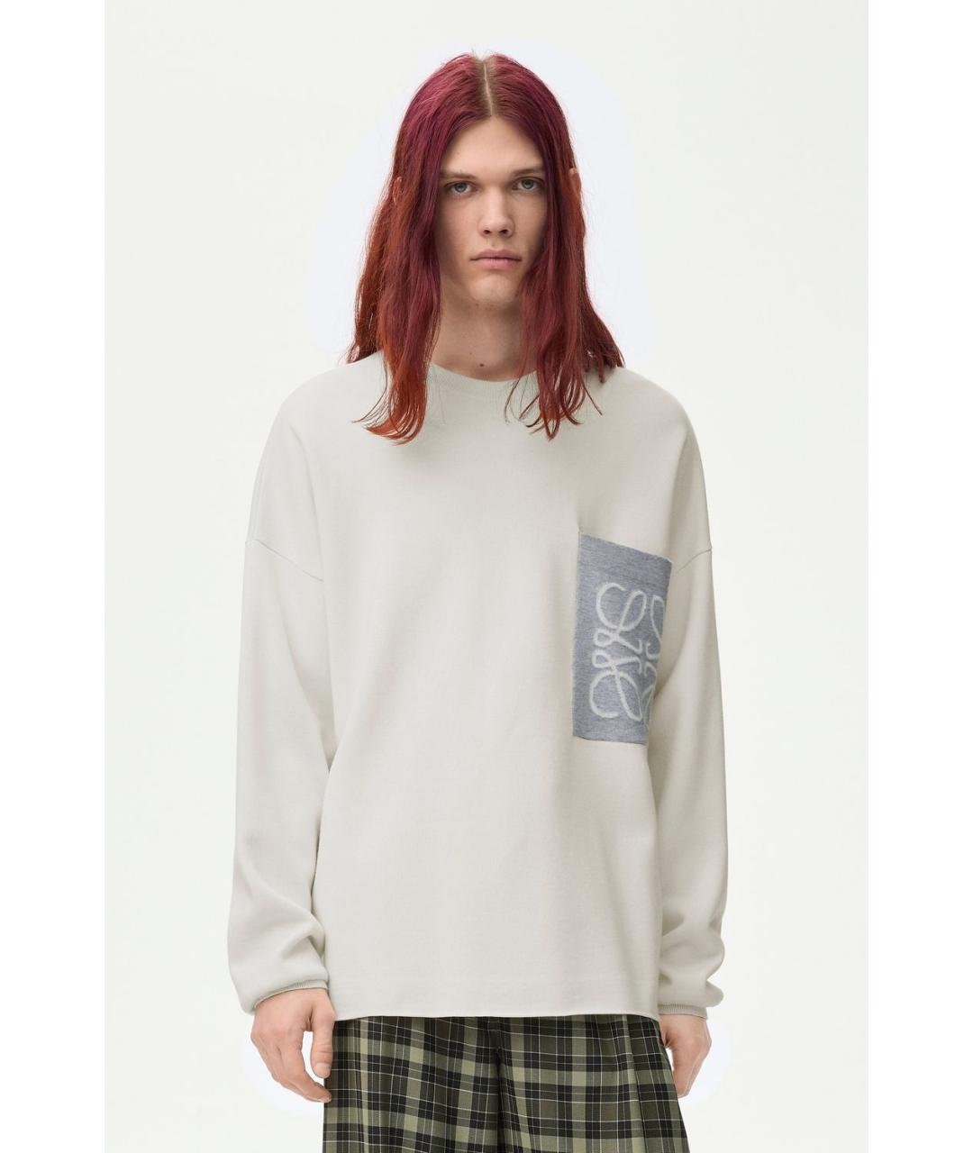 LOEWE Бежевый хлопковый джемпер / свитер, фото 3