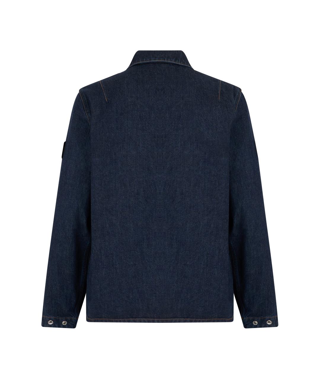 STONE ISLAND Темно-синяя хлопковая куртка, фото 2