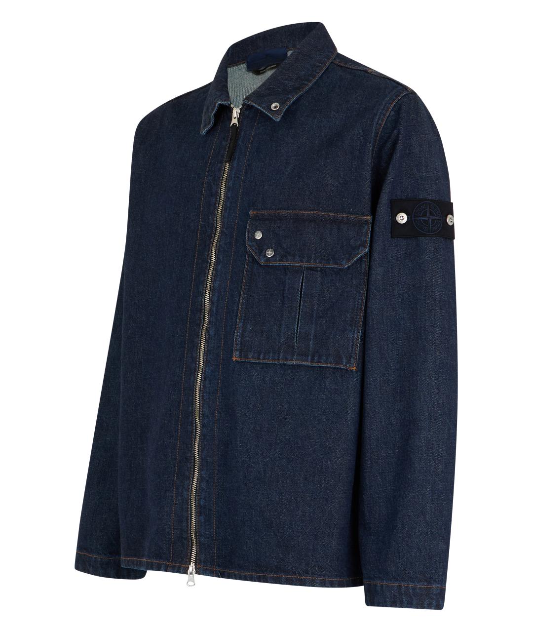 STONE ISLAND Темно-синяя хлопковая куртка, фото 3