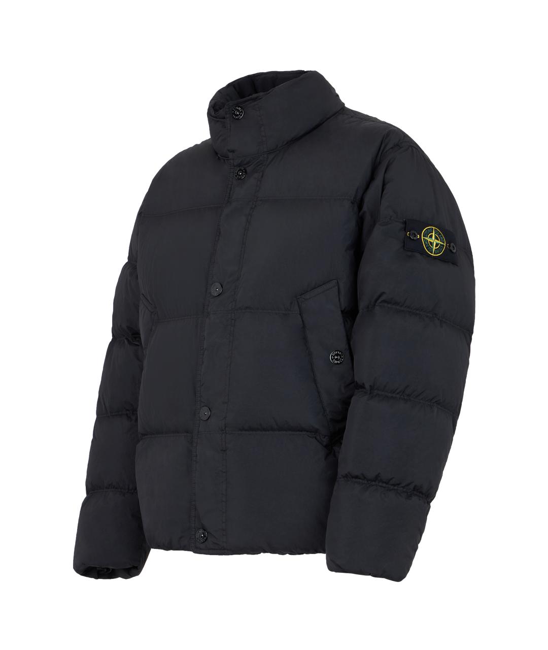 STONE ISLAND Черный полиамидовый пуховик, фото 3