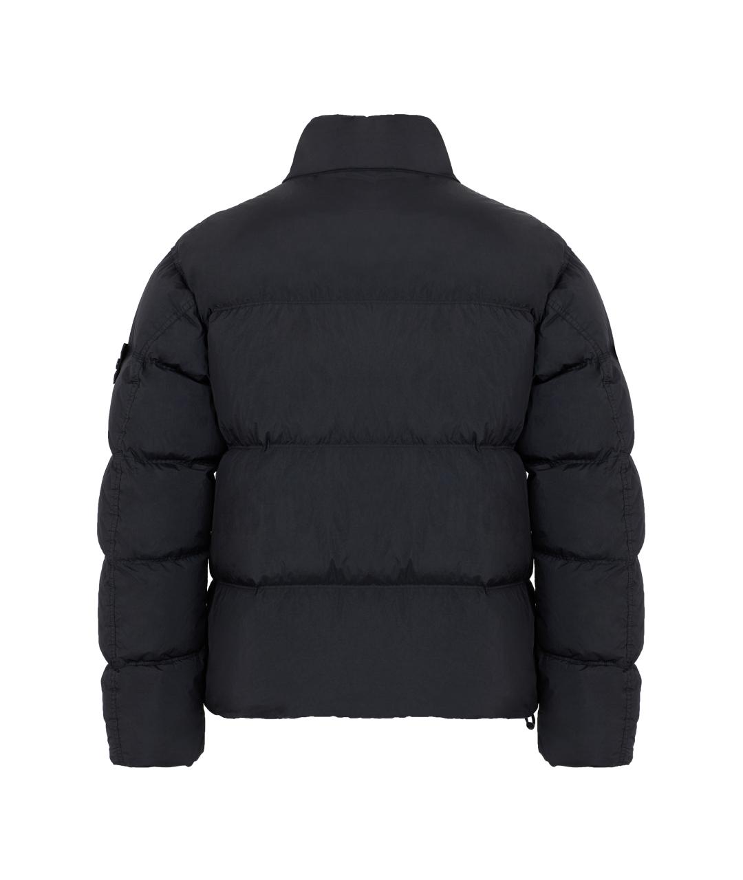 STONE ISLAND Черный полиамидовый пуховик, фото 2