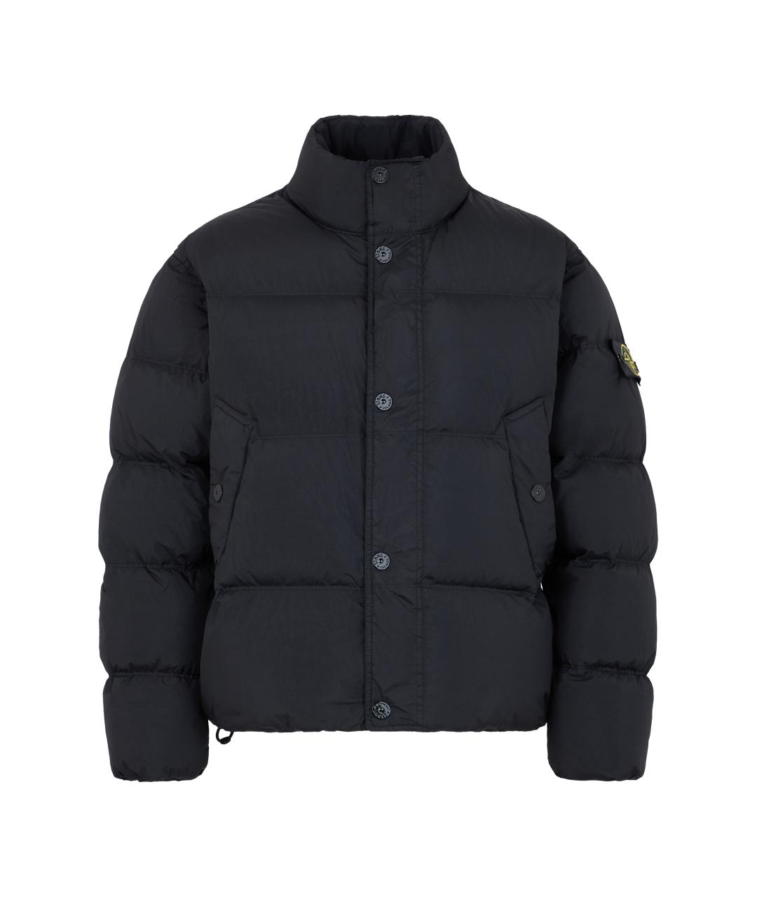 STONE ISLAND Черный полиамидовый пуховик, фото 1
