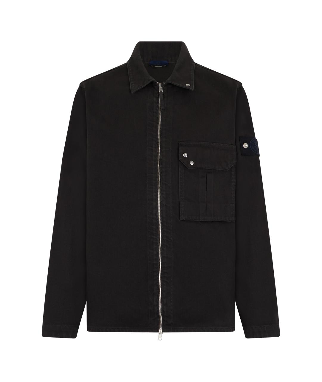 STONE ISLAND Черная хлопковая куртка, фото 1