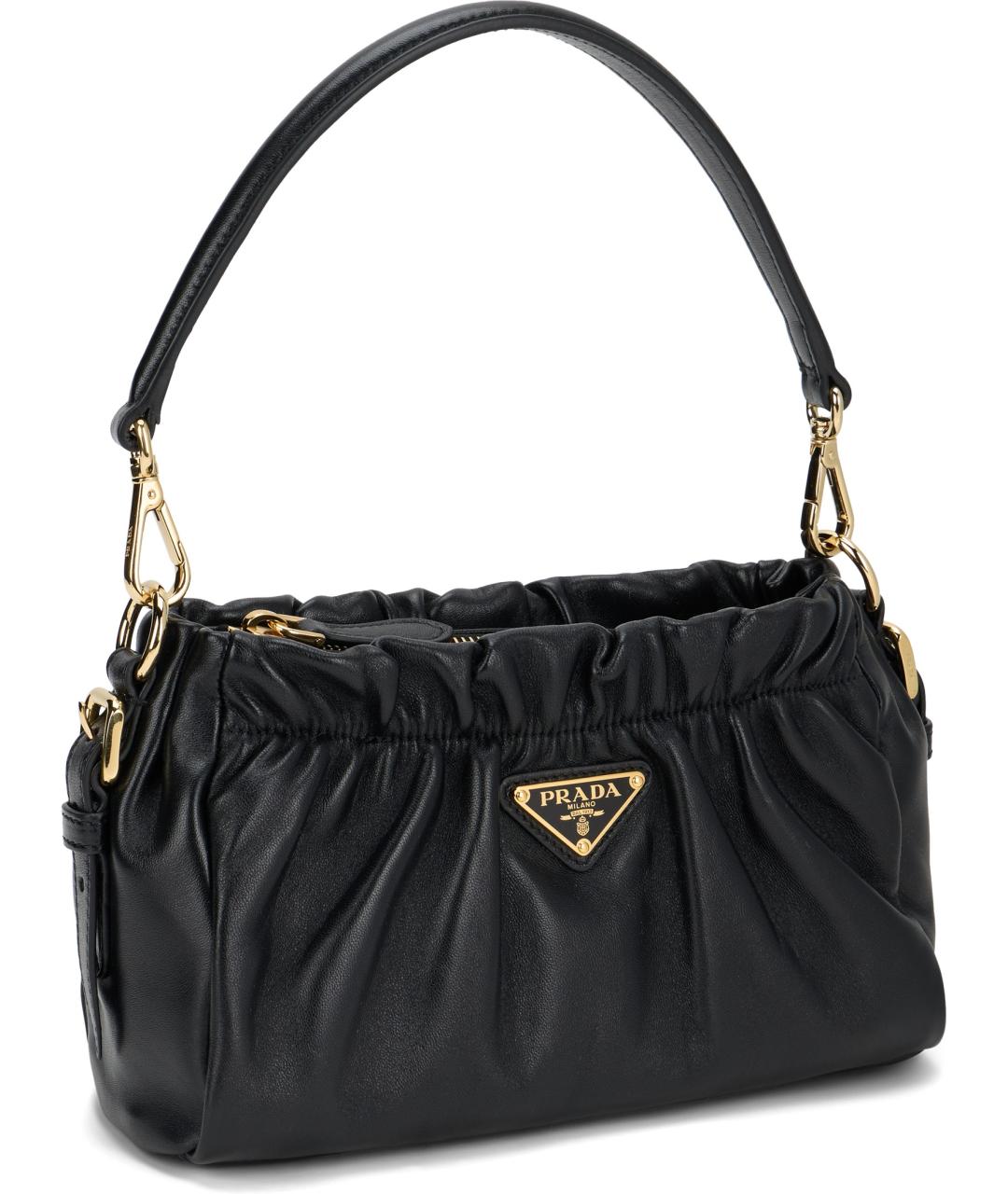 PRADA Черная кожаная сумка через плечо, фото 3