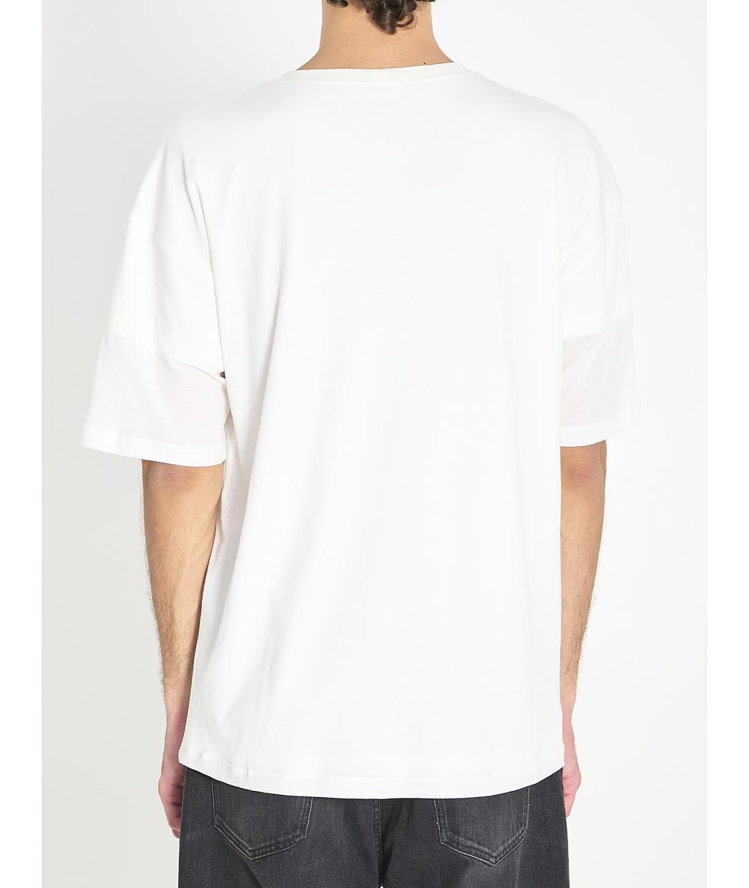 CELINE Белая хлопковая футболка, фото 4