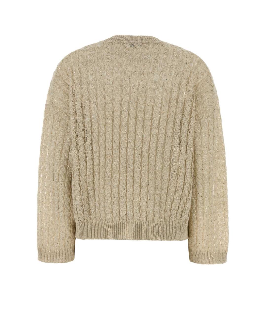 BRUNELLO CUCINELLI Бежевый льняной джемпер / свитер, фото 2
