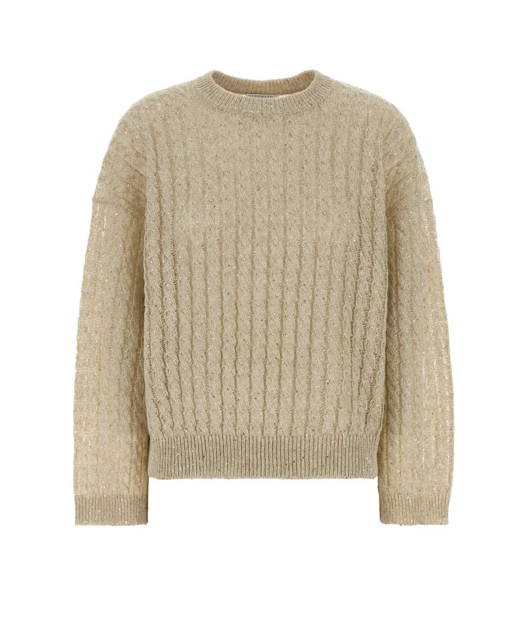 BRUNELLO CUCINELLI Бежевый льняной джемпер / свитер, фото 1