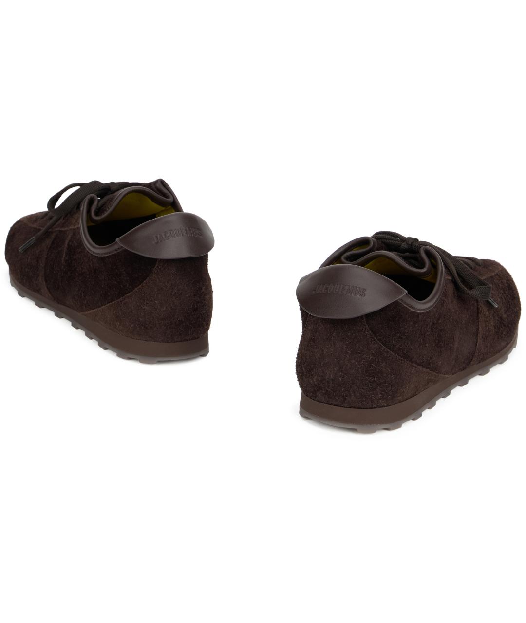 JACQUEMUS Коричневые замшевые низкие кроссовки / кеды, фото 4