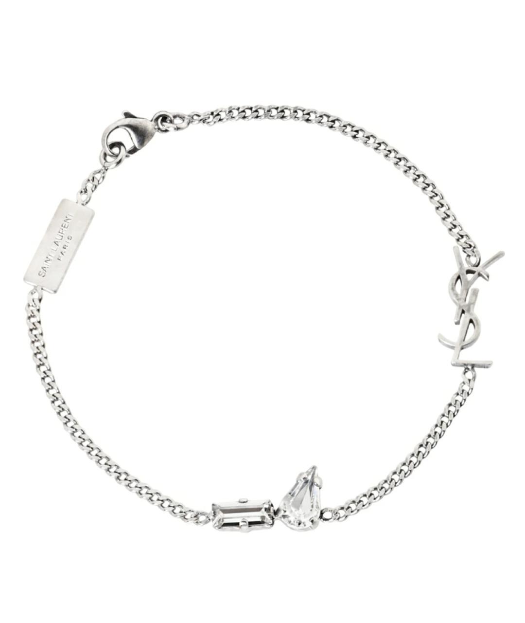 SAINT LAURENT Серебрянный металлический браслет, фото 3