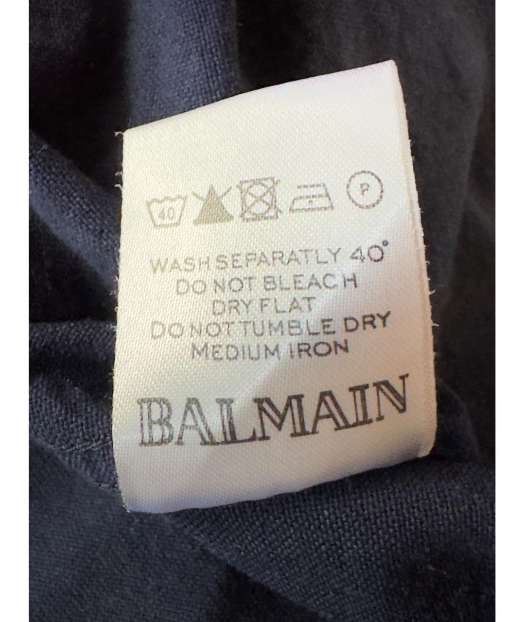 BALMAIN Синяя хлопковая кэжуал рубашка, фото 6