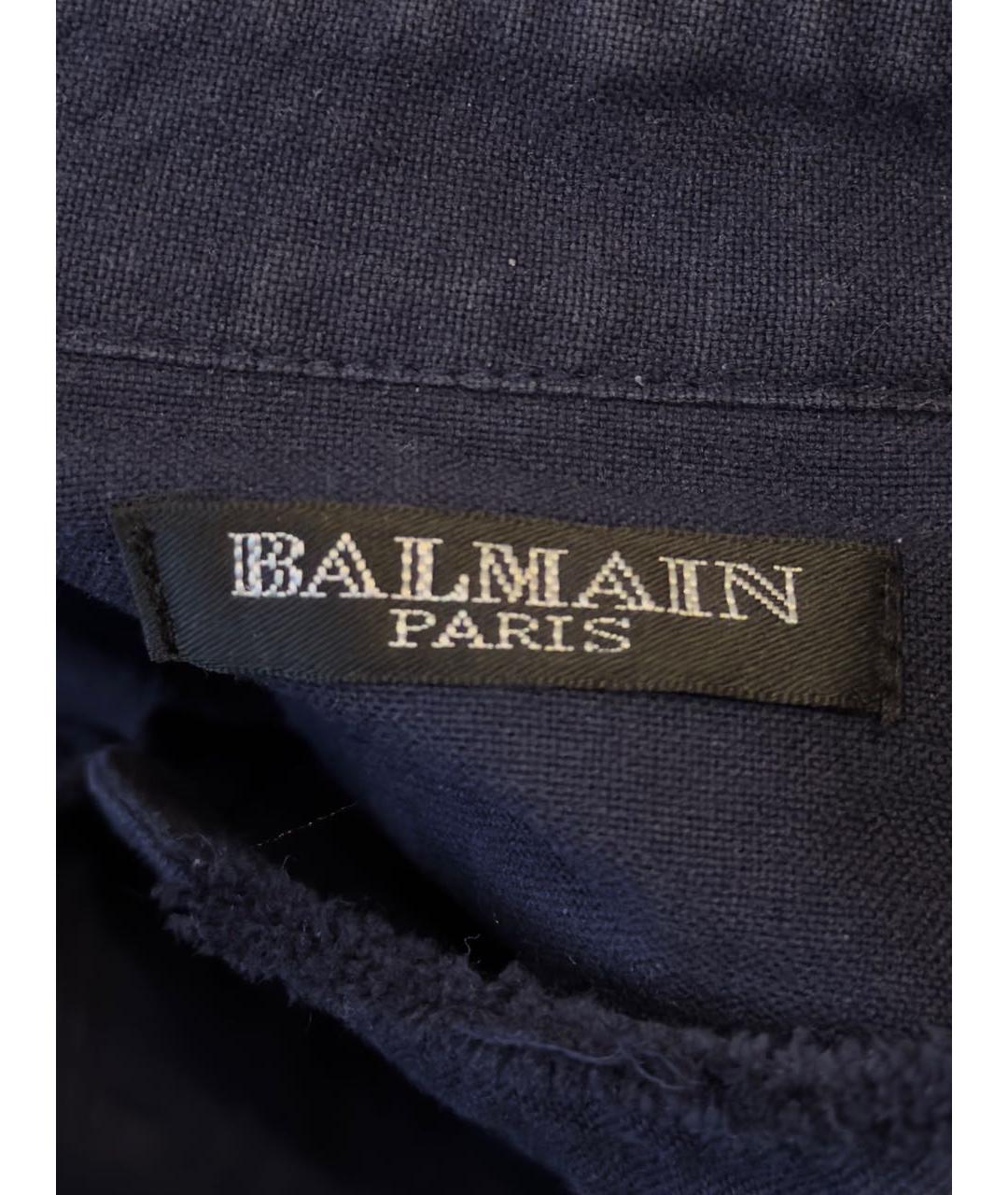 BALMAIN Синяя хлопковая кэжуал рубашка, фото 4