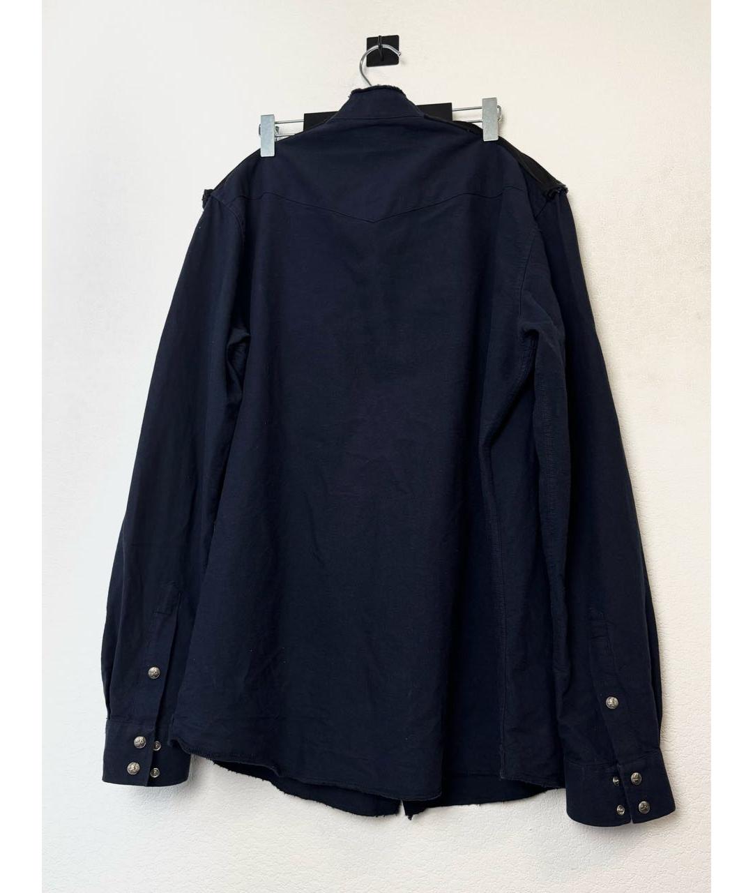 BALMAIN Синяя хлопковая кэжуал рубашка, фото 3