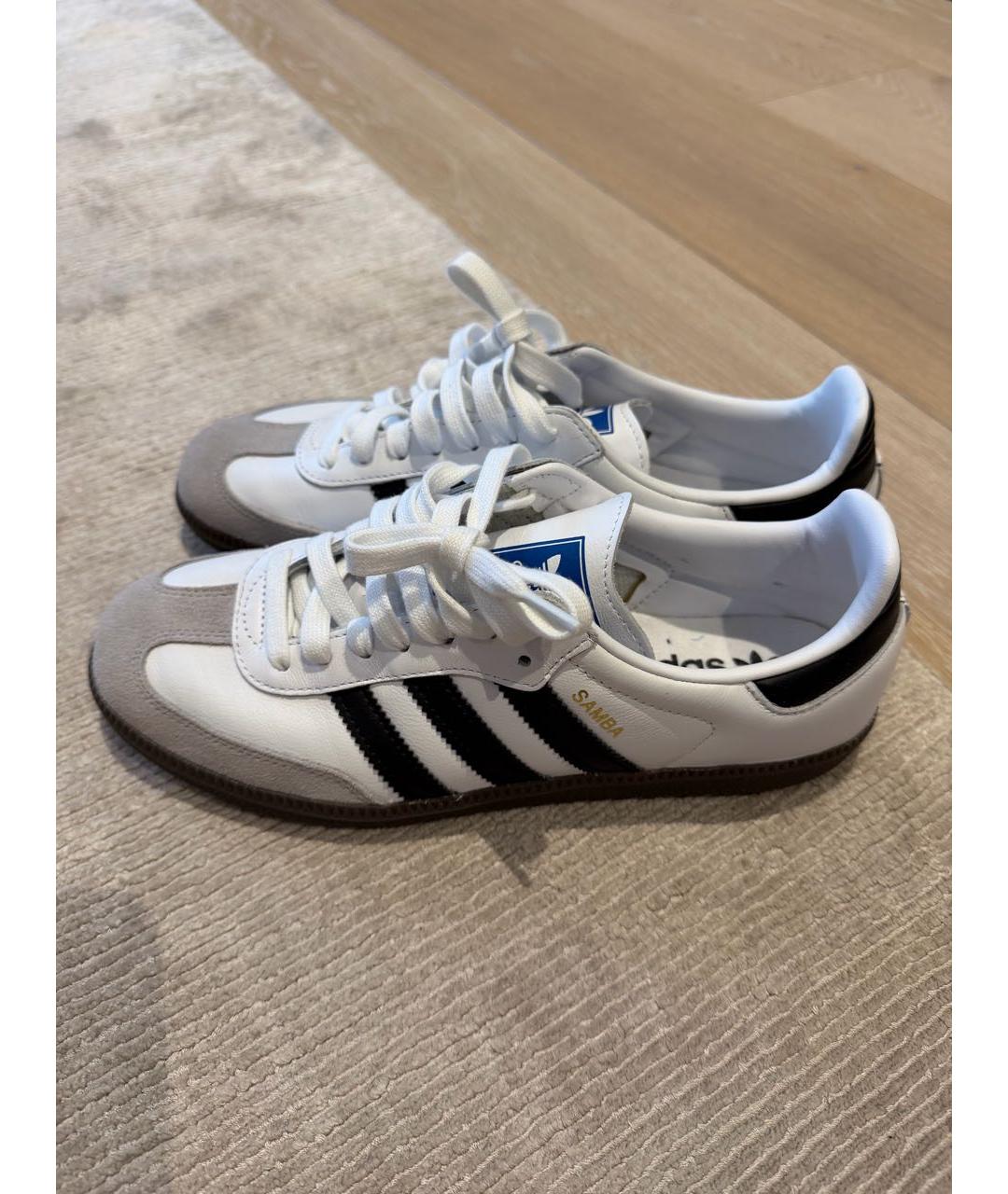 ADIDAS Белые кожаные кеды, фото 2