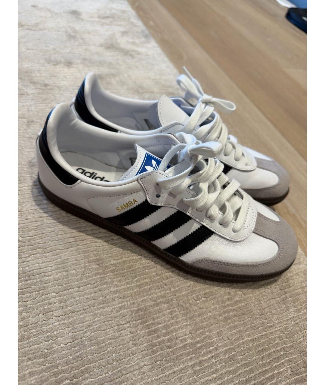 ADIDAS Белые кожаные кеды, фото 4